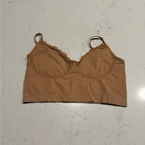 Women's Tan Lace Trim Bralette aerie
